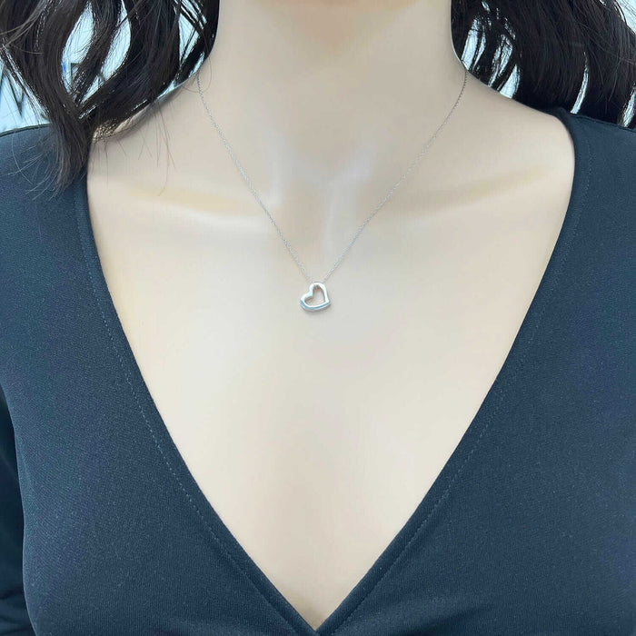 14K Gold Yellow, White, Rose Rope Open Heart Pendant with 18" Chain