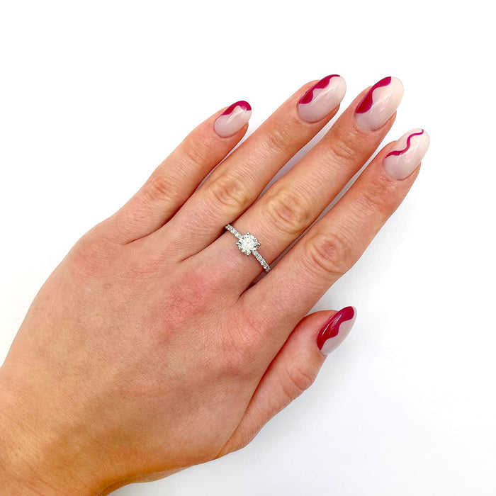 1.25CTW Lab-Grown Diamond 18K Gold White Classic Engagement Ring