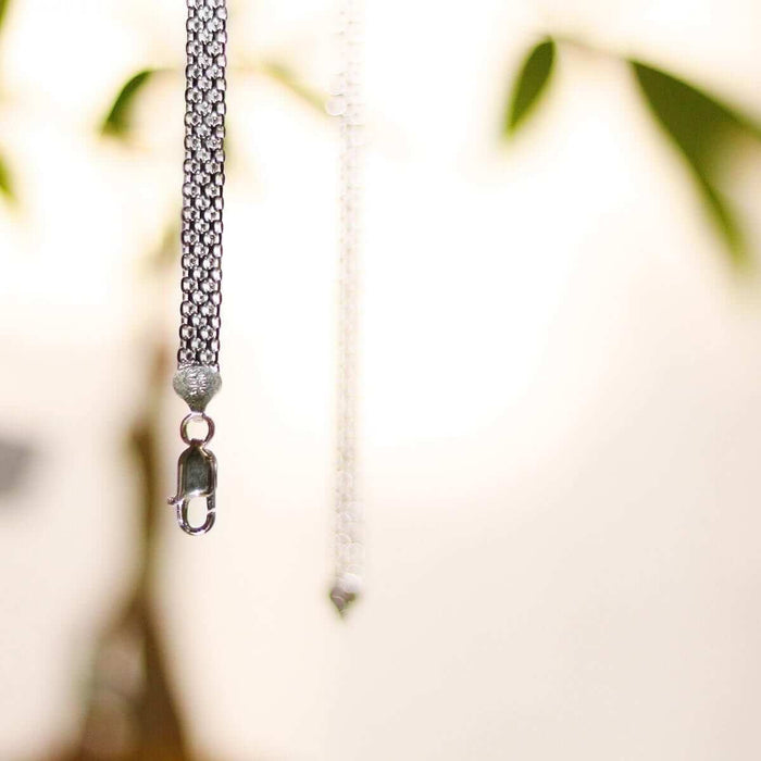 Sterling Silver 7mm Bismark Mesh Panther Chain (Solid Links) 16"-18"