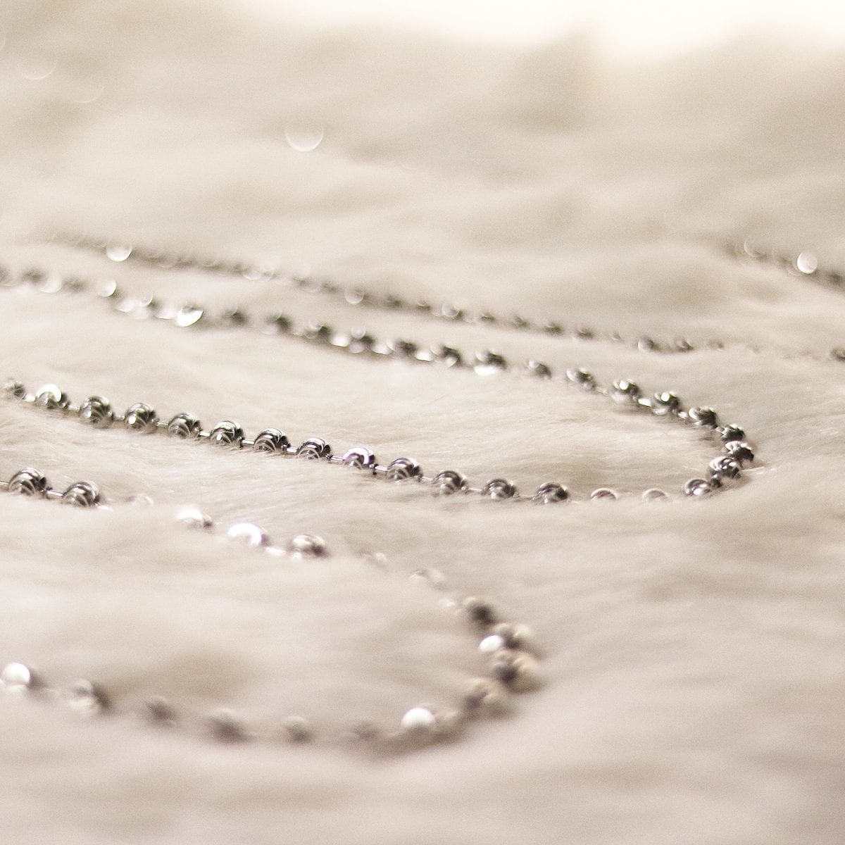 925 Silver 4mm 5mm 6mm Unisex White Half Moon Cut Beaded Chain Necklace 18"-30"