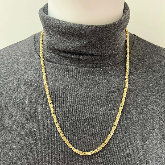 10K Yellow Gold 4mm Byzantine Chain (Hollow) 20"-26"