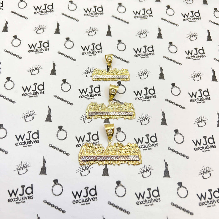 Last Supper 10K Yellow Gold Two-Tone Pendant 0.8", 1", 1.2", 1.4"