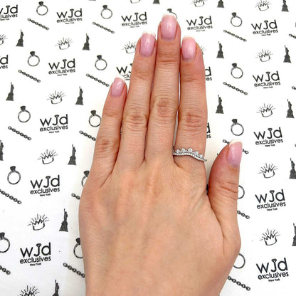 0.50CTW Lab Grown Diamond 18K Gold White Chevron Wedding Band Ring