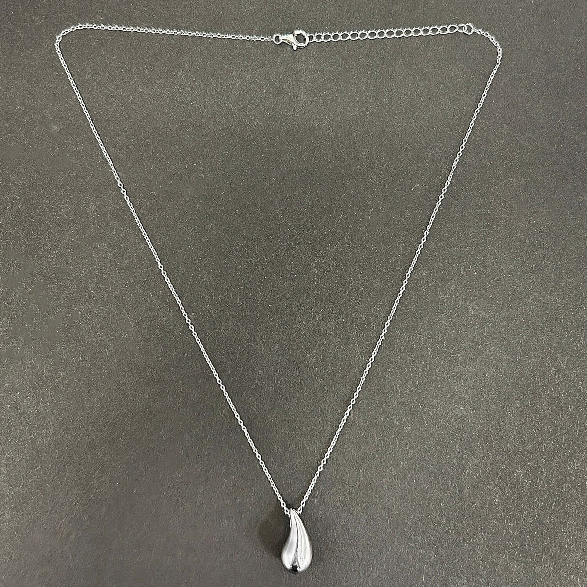 18K Yellow Gold Over Sterling Silver Teardrop Necklace (Solid Links) 16" - 18" Adjustable - WJD Exclusives