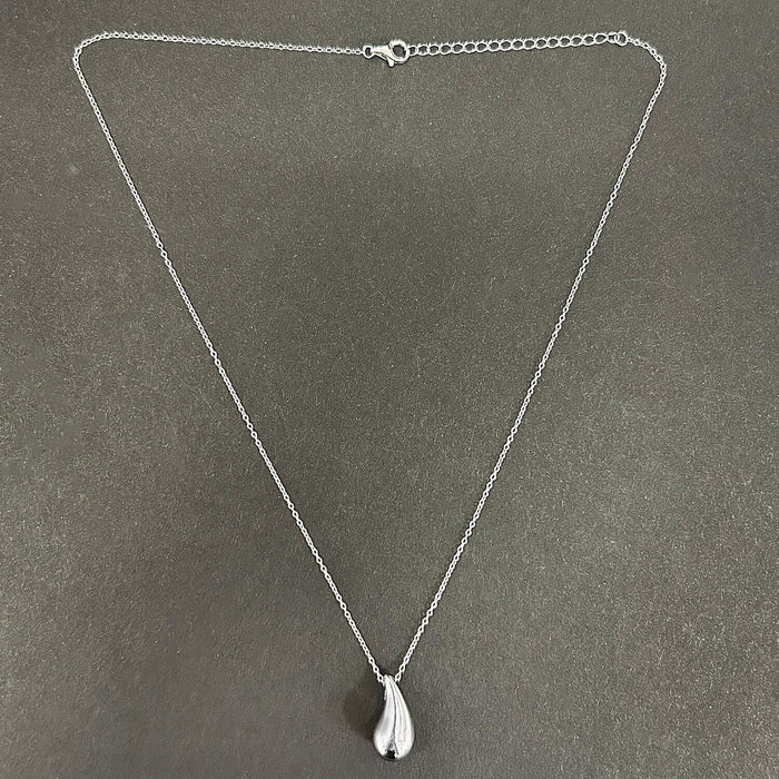 18K Yellow Gold Over Sterling Silver Teardrop Necklace (Solid Links) 16" - 18" Adjustable - WJD Exclusives