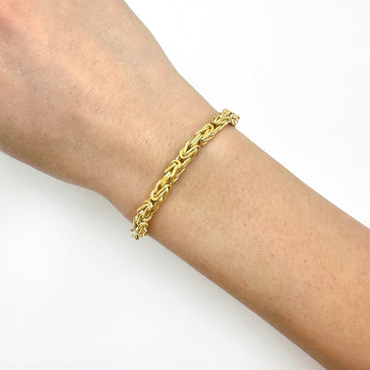 10K Gold Yellow 4mm Byzantine Bracelet 8"