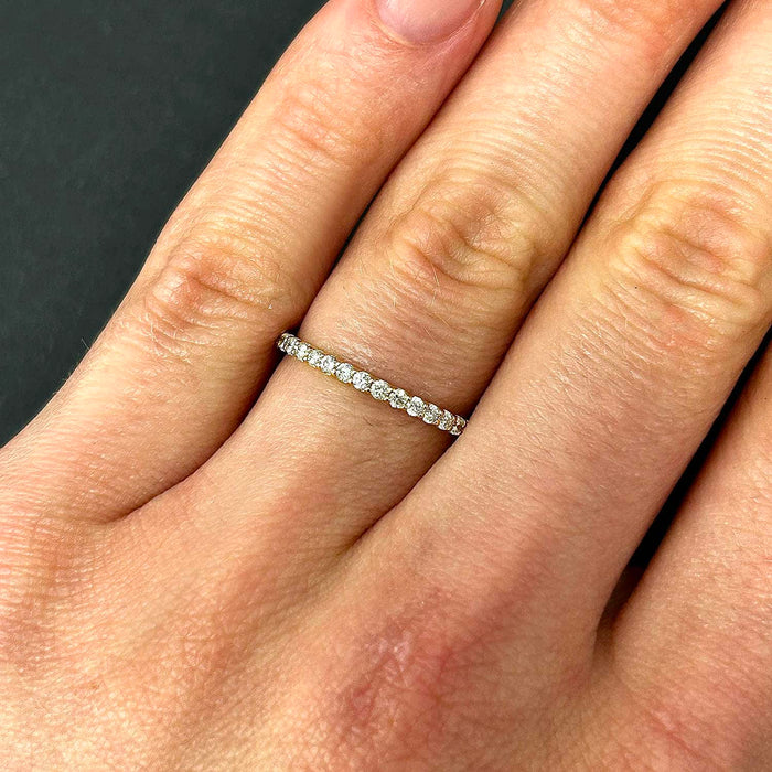 0.60CTW Natural Diamond 1.8mm 18K Gold Yellow Eternity Ring Band
