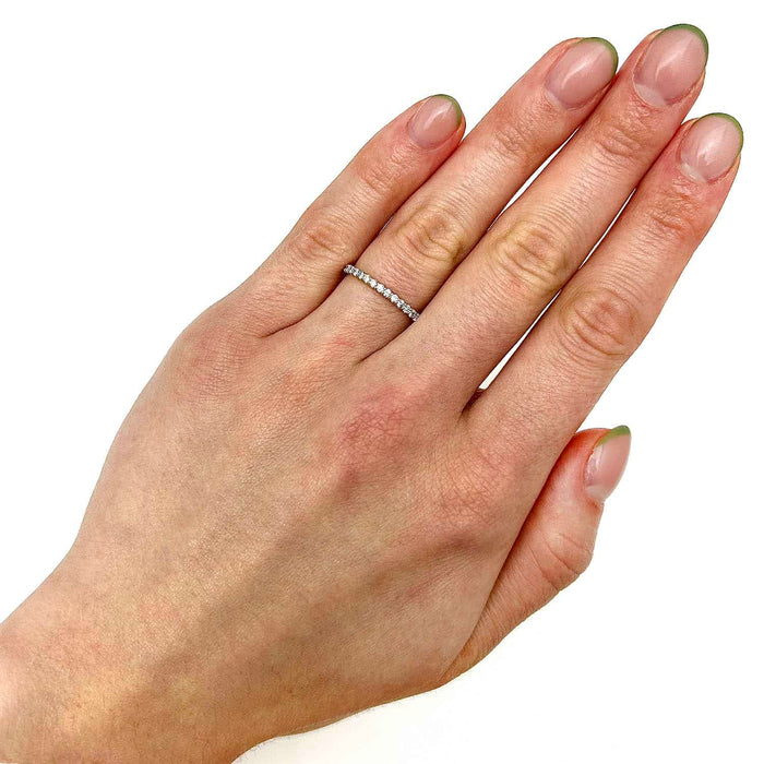 0.60CTW Natural Diamond 1.8mm 18K Gold Yellow Eternity Ring Band