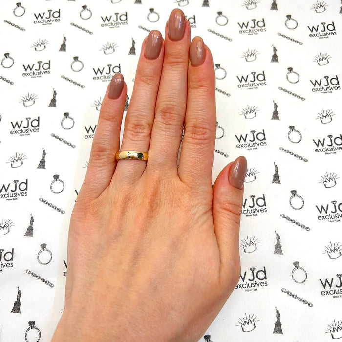 Solid 14K Yellow Gold 4mm Classic Wedding Band Ring