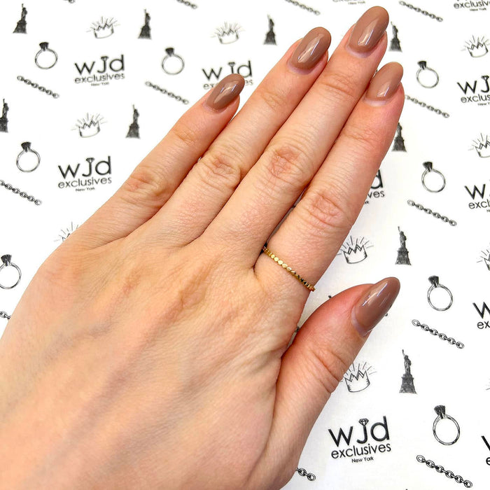 14K Gold Yellow Hearts Stackable Band Ring - WJD Exclusives