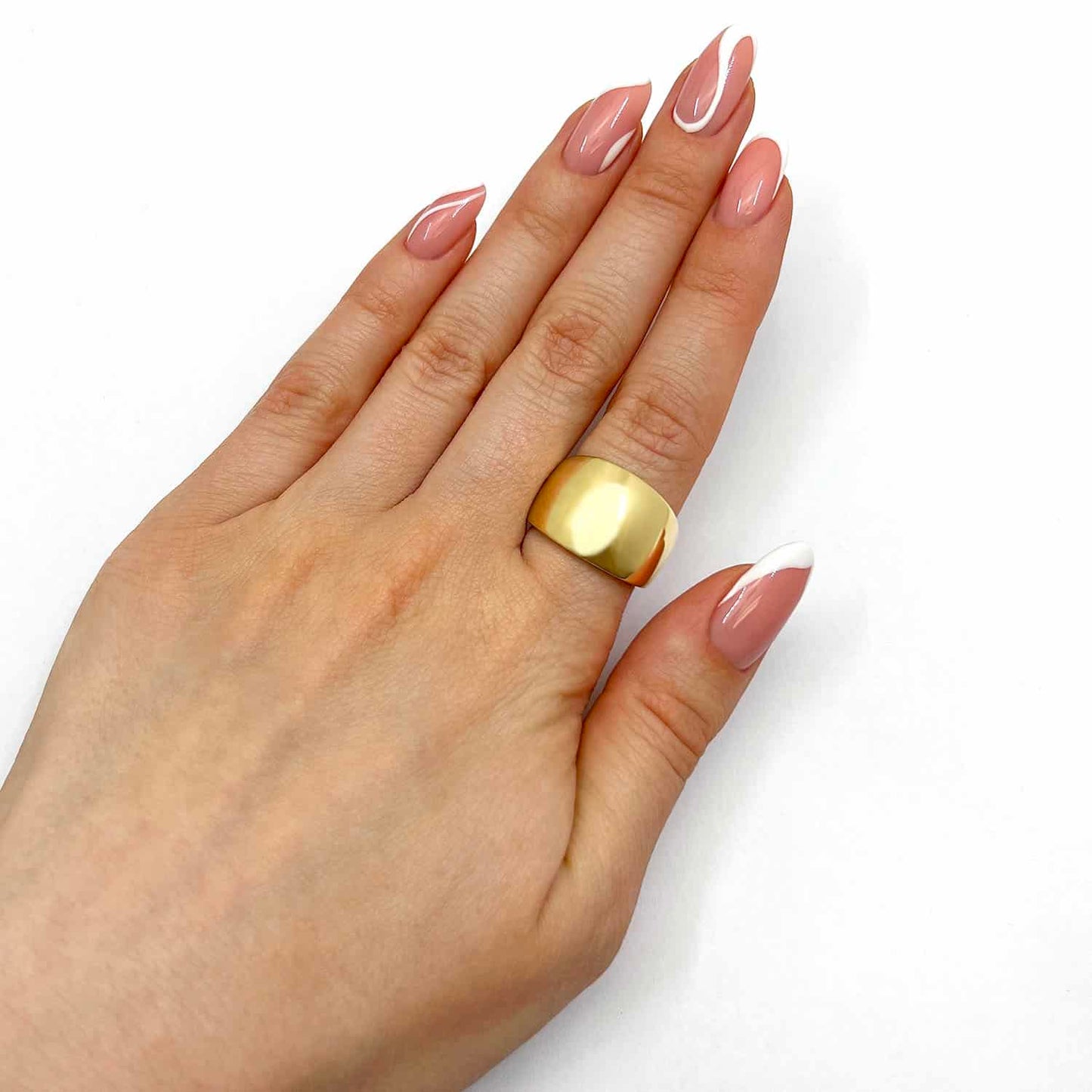14K Yellow Gold 14mm Dome Ring