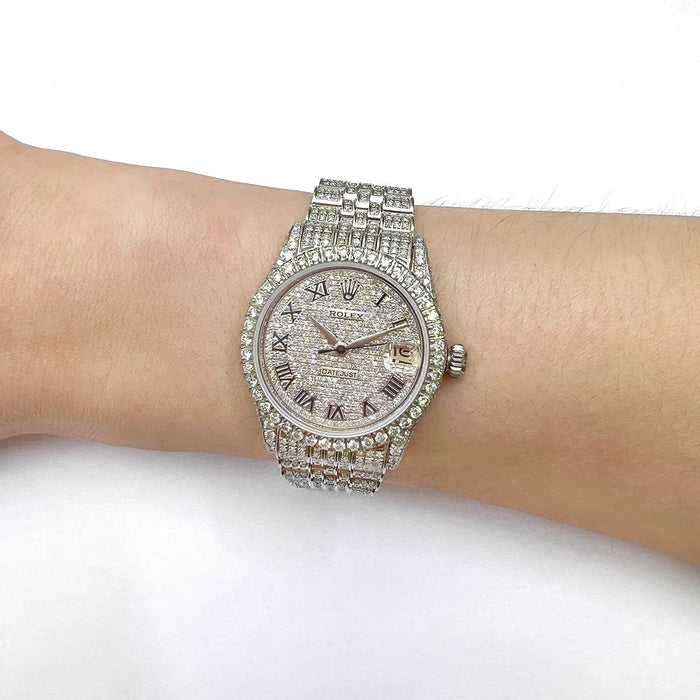 Rolex Datejust Custom Diamond Pave Jubilee Band Diamond Dial Bezel 31mm Watch - WJD Exclusives