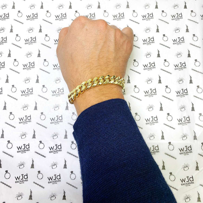 10K Gold Yellow 12mm Miami Cuban Bracelet (Hollow) 8.5"