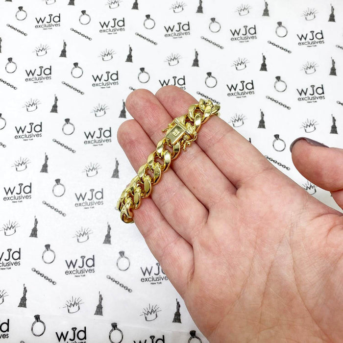 10K Gold Yellow 12mm Miami Cuban Bracelet (Hollow) 8.5"