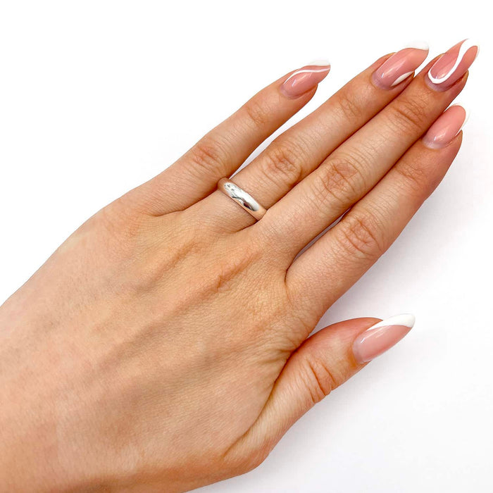 925 Sterling Silver 4mm Wedding Band Ring - WJD Exclusives