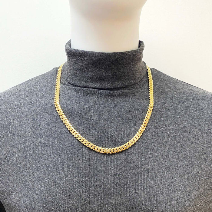 10K Yellow Gold 8mm Miami Cuban Chain (Solid Links) 20" - 30" - WJD Exclusives