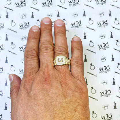 Solid 10K Gold Yellow CZ Jubilee Ring