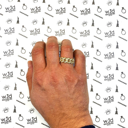 14K Yellow Gold CZ 9mm Miami  Band Ring