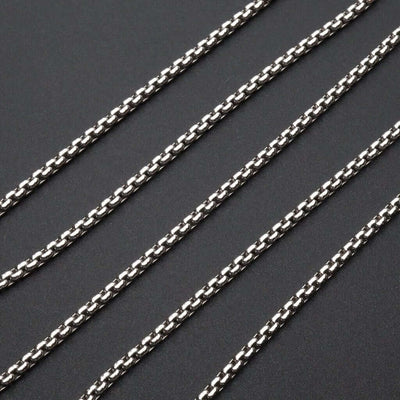 Sterling Silver 2.5mm Round Box Chain (Solid Links) 24"