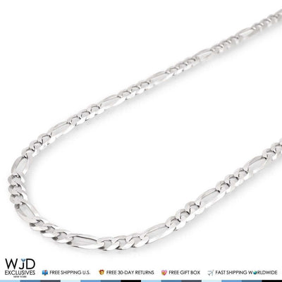 Sterling Silver 5.2mm Figaro Chain (Solid Links) 18"-30"