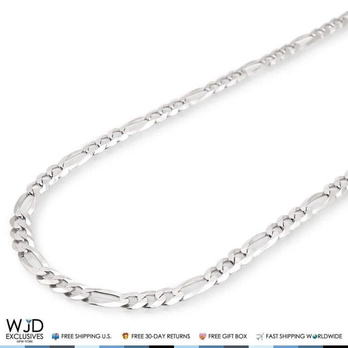 Sterling Silver 5.2mm Figaro Chain (Solid Links) 18"-30"