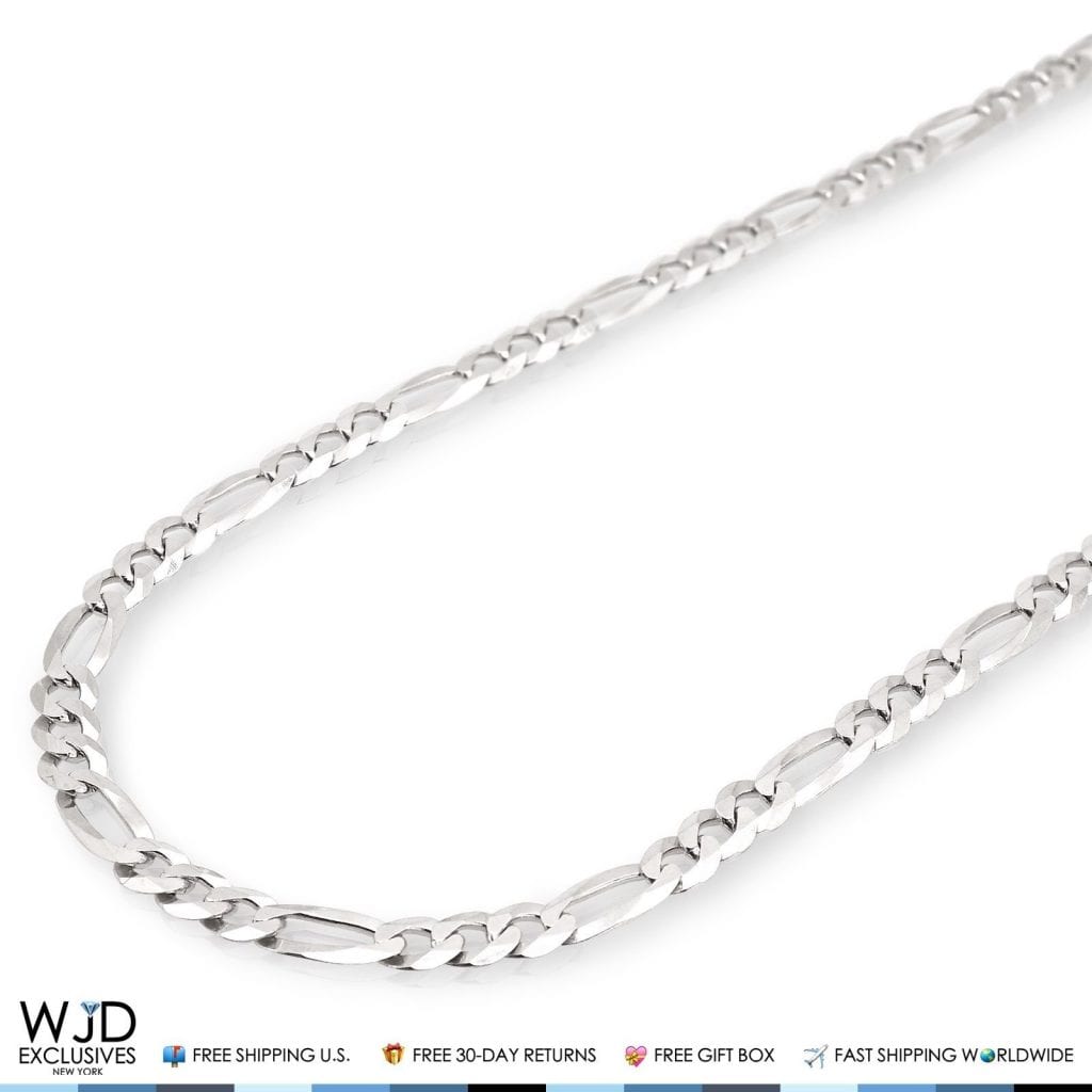 Italy 925 sterling silver Figaro chain necklace – 5.5mm, 30-inch