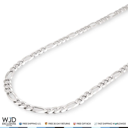 Italy 925 sterling silver Figaro chain necklace – 5.5mm, 30-inch