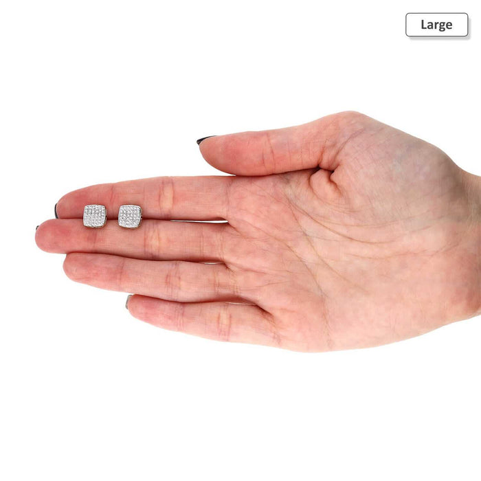 Natural Diamond 10K Yellow Gold Pave Stud Earrings