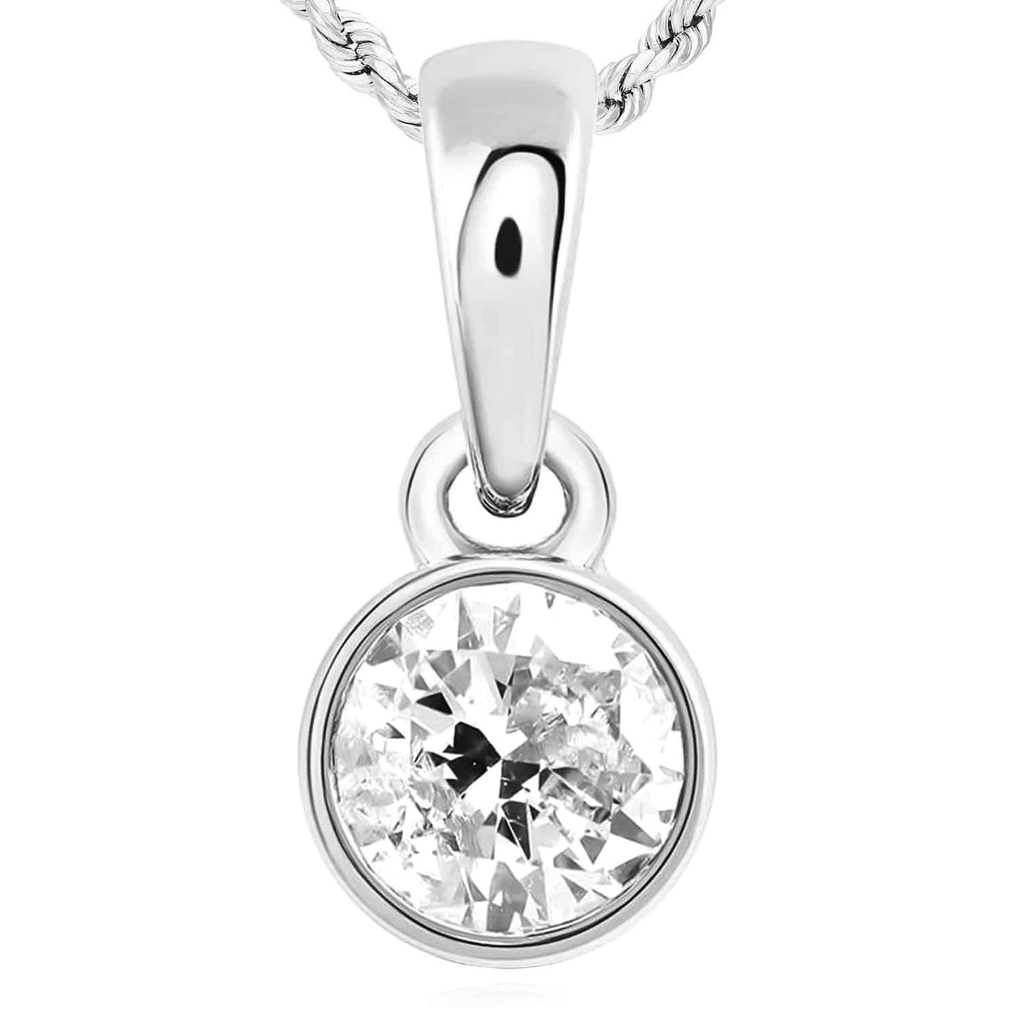 0.25CTW Real Diamond 10K Gold White Yellow Solitaire Diamond Pendant 0.45"