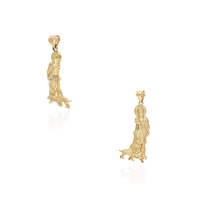 14K Yellow Gold Religious Saint Lazarus Pendant