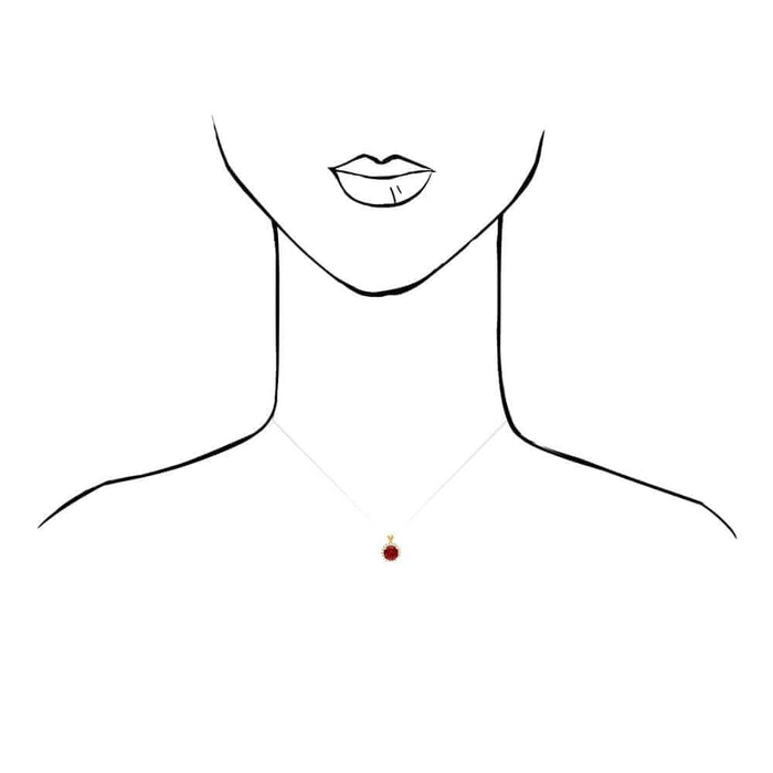 14k Yellow Gold White Gold Halo Round Solitaire Birthstone Pendant 0.5"