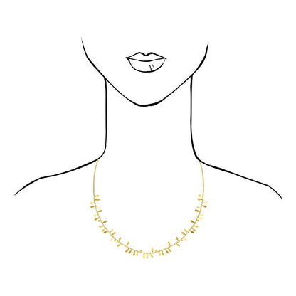 14K Yellow Gold Cable Petal Necklace Adjustable 16"-18"