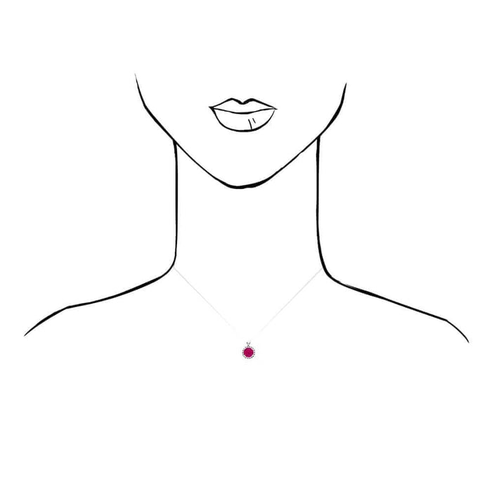 14k Yellow Gold White Gold Halo Round Solitaire Birthstone Pendant 0.5"