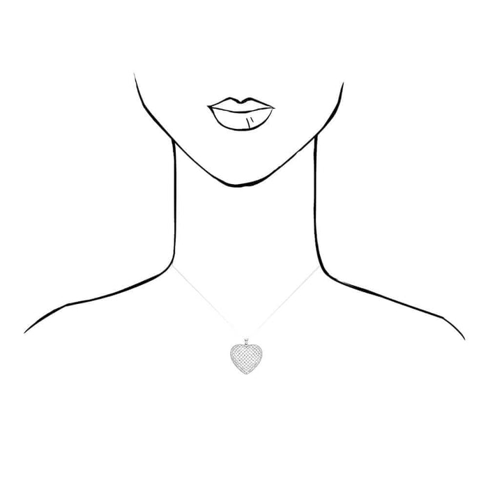 CZ Yellow Rose White Gold Over Silver Heart Pendant Chain 16" 18"