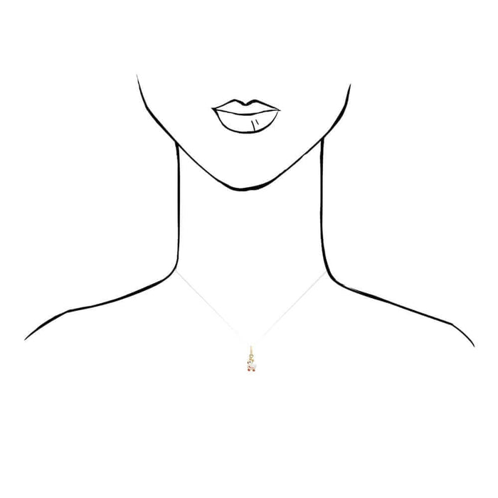 14k Yellow Gold White Enamel Duck Pendant 1mm Cable Chain 16-18"