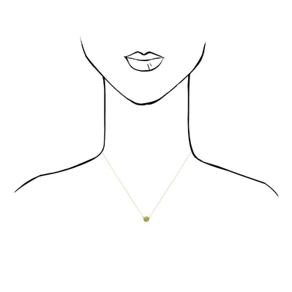 14K Yellow Gold 1Ct Bezel Set Colored Gem Birthstone Necklace Chain 15"-17"