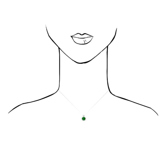 14k Yellow Gold White Gold Halo Round Solitaire Birthstone Pendant 0.5"