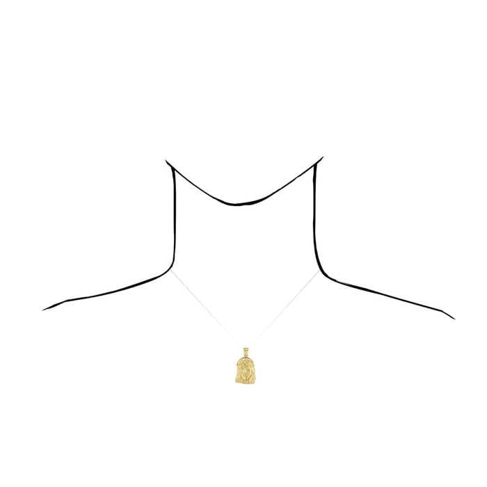 10k Yellow Gold Diamond-Cut Jesus Face Head Religious Pendant