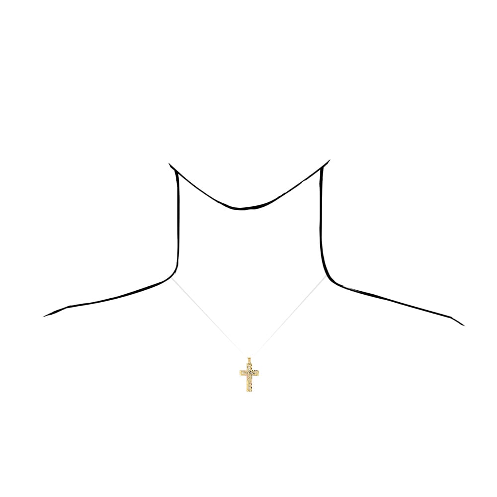 14k Yellow Gold 1Ct Created Diamond Jesus Crucifix Cross Pendant
