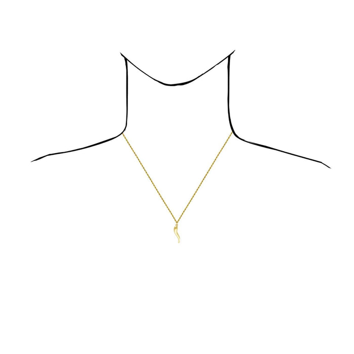 10K Gold Italian Horn Pendant 1.1" - 2" - WJD Exclusives
