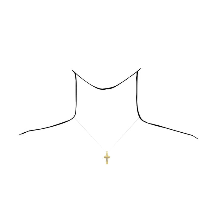 10k Yellow Gold Filigree Textured Jesus Crucifix Religious Cross Pendant 1.22"