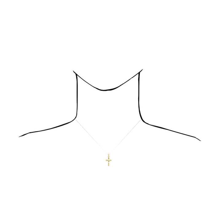 10k Solid Yellow Gold Diamond-Cut Textured Religious Cross Pendant 1.06"