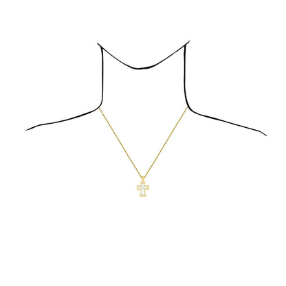 14K Real Gold Two-Tone Yellow White Textured Pendant 1.45"
