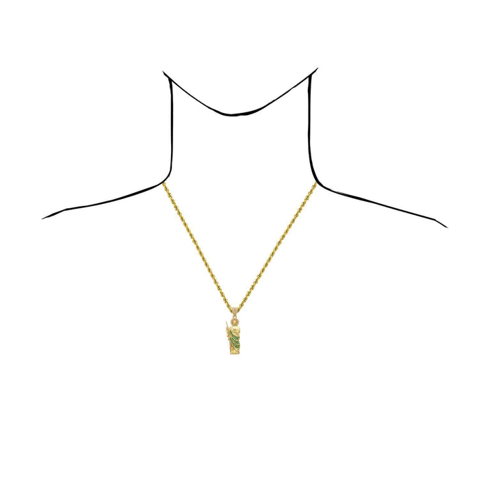 14K Gold 1.05CTW CZ Green St Judas Pendant 2" - WJD Exclusives