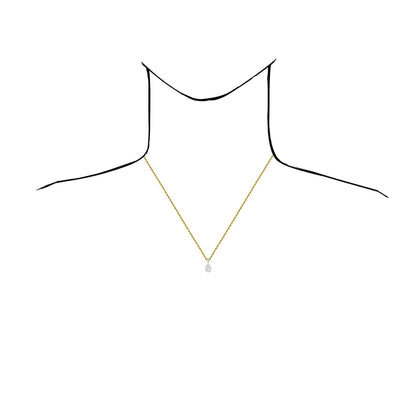 0.50CTW Real Diamond 14K Real Gold Yellow White Teardrop Pendant 0.7"