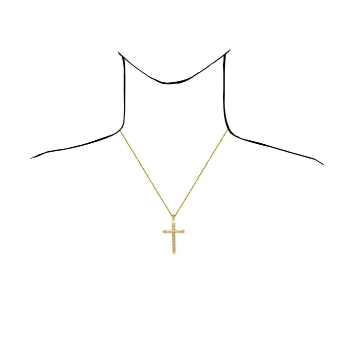 14K Gold Openwork Filigree Cross Pendant 2.3" - WJD Exclusives