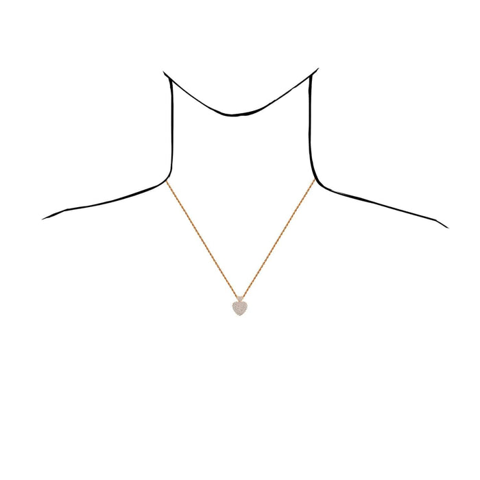 0.75CTW Natural Diamond 10K Gold Yellow White Rose Pave Heart Pendant 0.8" - WJD Exclusives