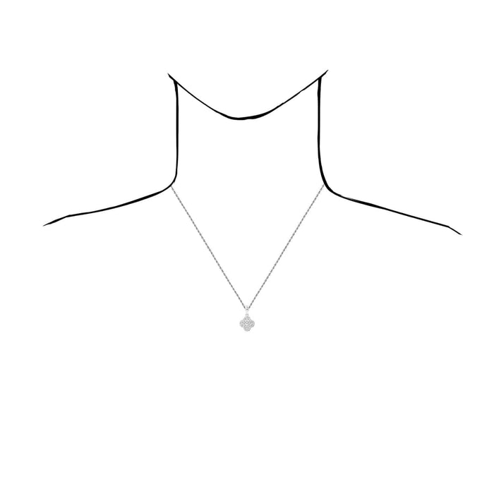 0.20CTW Natural Diamond 10K Gold Yellow White Clover Leaf Pendant 0.65" - WJD Exclusives