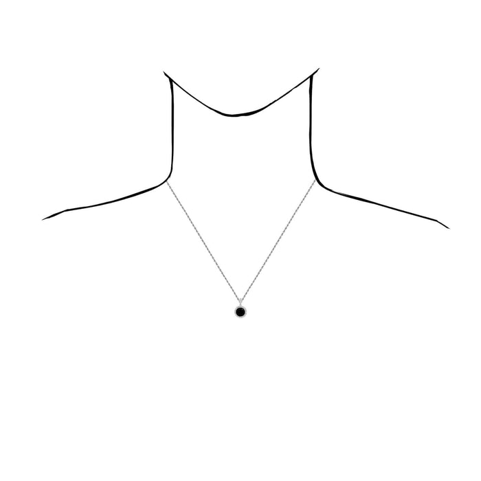 0.25CTW Natural Diamond 10K Gold Yellow White Halo Black Onyx Pendant 21mm - WJD Exclusives