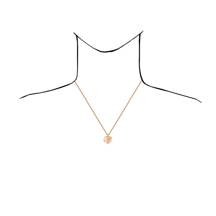 Natural Diamond 10K Gold Yellow White Rose Heart DIY Photo Locket Pendant 1" - WJD Exclusives